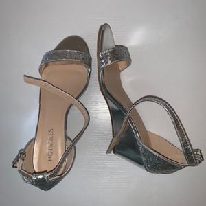 Silver Sparkle Wedges